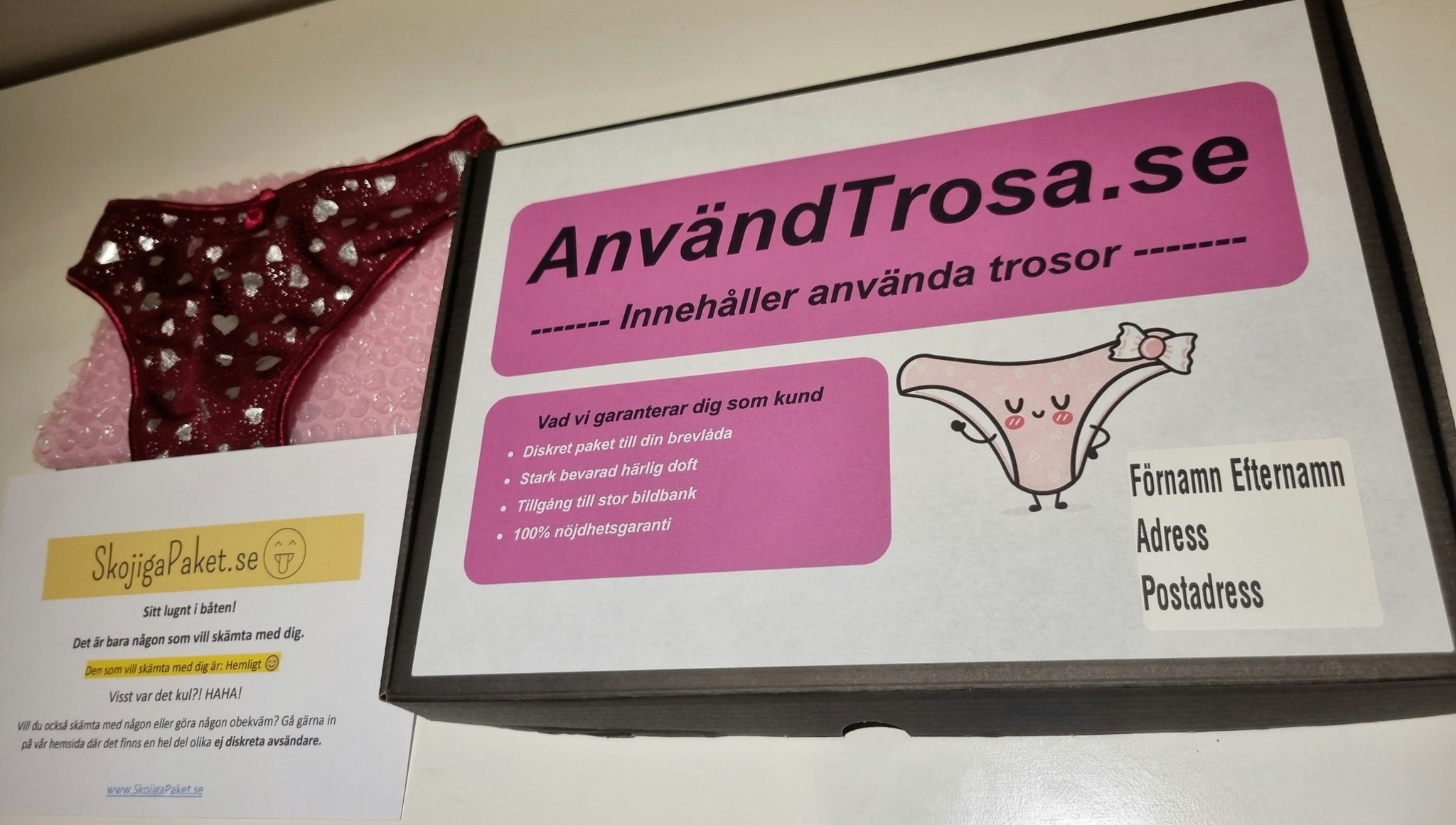 AnvändTrosa.se Stor kartong INKLUSIVE TROSOR