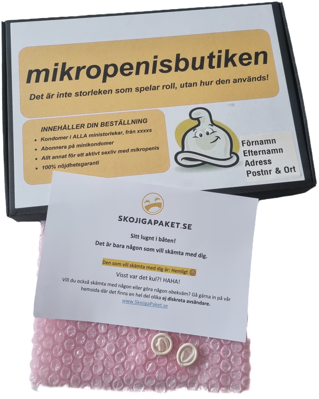 NY! Mikropenisbutiken inklusive två "minikondomer"