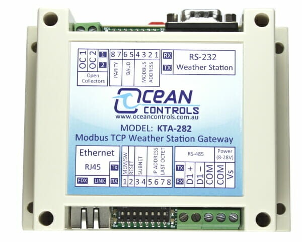 Modbus Gateway TCP för Davis Väderstation (MODBUS-GW-TCP)