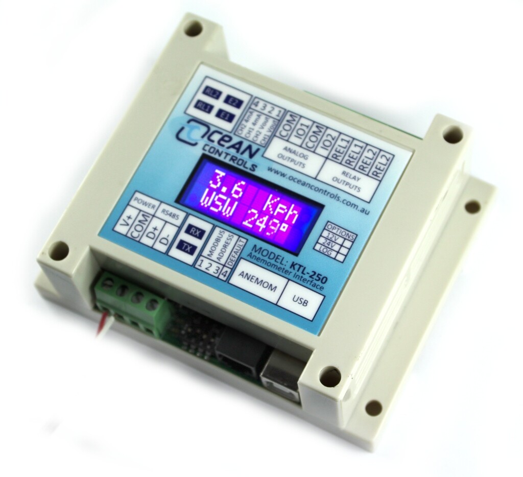 Modbus Anemometer Interface med LCD-display (MODBUS-KTL_250)