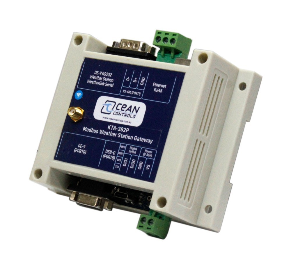 Modbus RTU/TCP Gateway för Davis väderstationer (KTA-382)