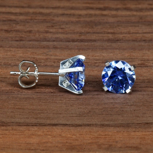 Örhänge/Studs blå CZ