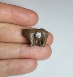 Kylskåpsmagnet Björn, miniatyr, minidjur med magnet