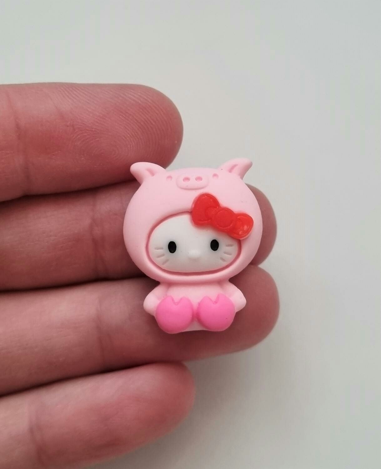 1 st rosa Kawaii figur, flatback för dekoration, scrapbooking mm