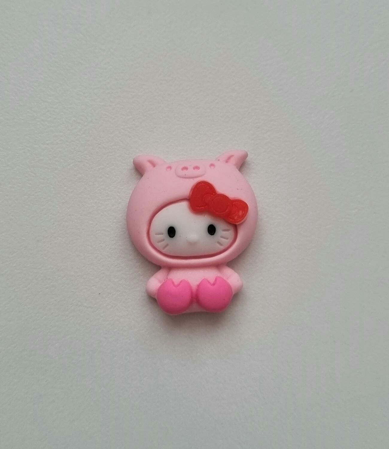 1 st rosa Kawaii figur, flatback för dekoration, scrapbooking mm