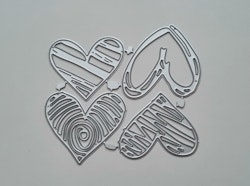 Scrapbooking, dies, cutting dies (hjärtan, 4 st)