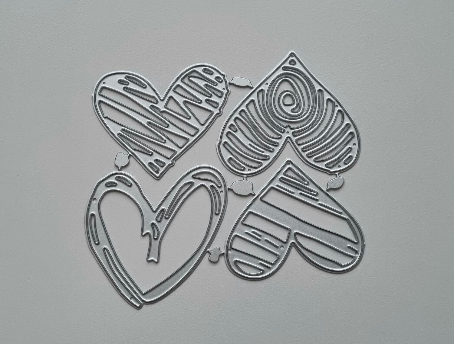 Scrapbooking, dies, cutting dies (hjärtan, 4 st)