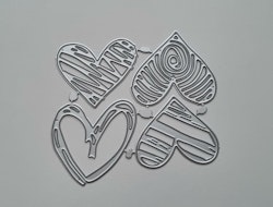 Scrapbooking, dies, cutting dies (hjärtan, 4 st)