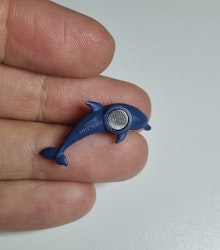 Kylskåpsmagnet Delfin, miniatyr, minidjur med magnet