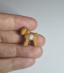 Kylskåpsmagnet Hund, miniatyr, minidjur med magnet