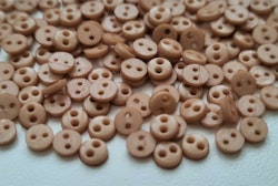 30 st beiga knappar / dockknappar miniatyrer (4 mm)