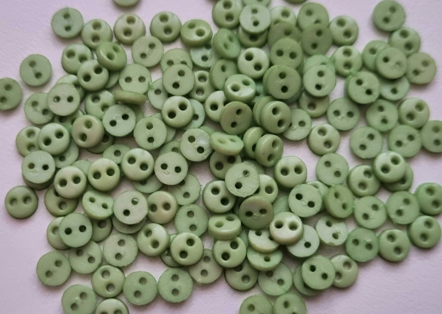 30 st gröna knappar / dockknappar miniatyrer (4 mm)