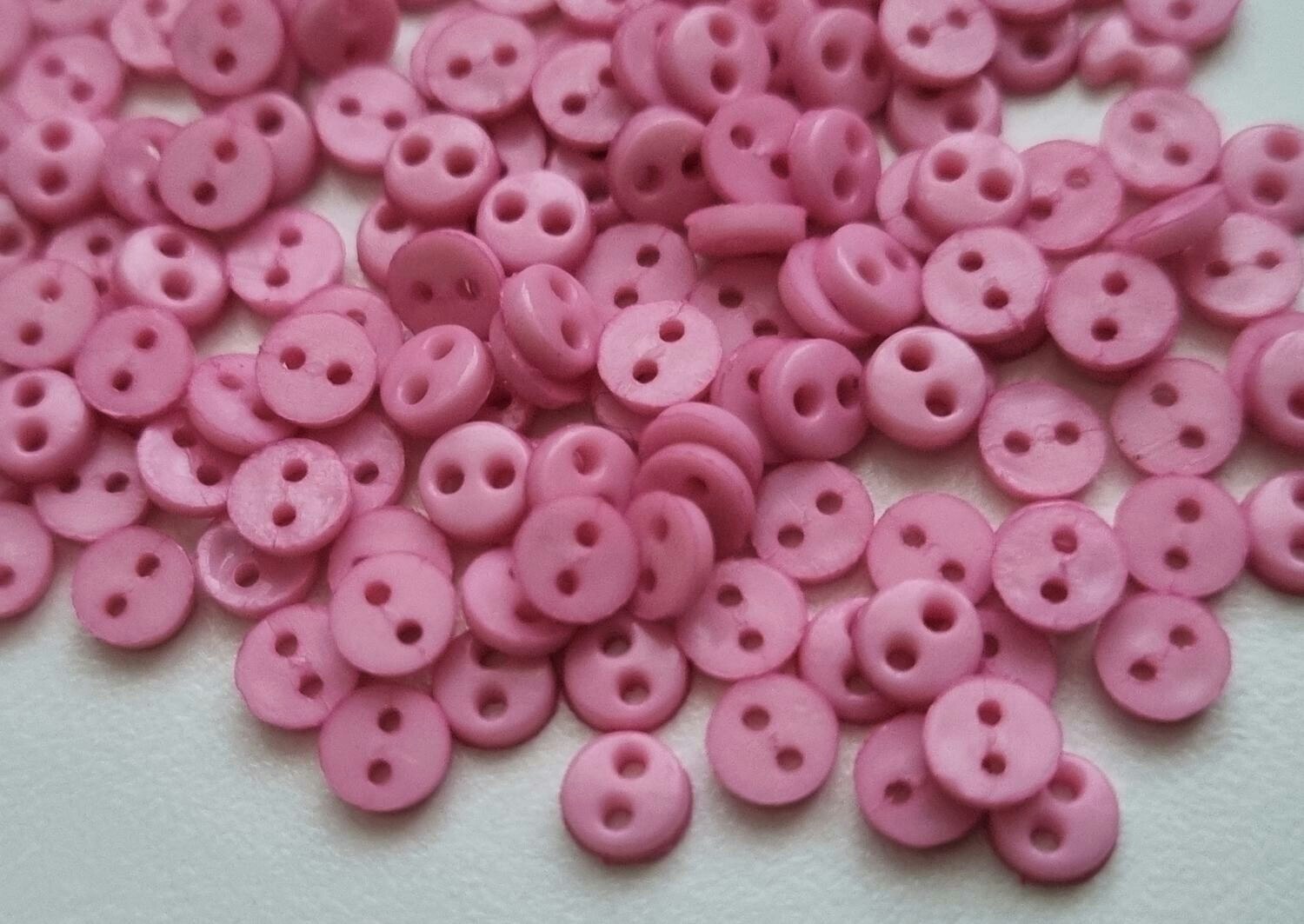 30 st rosa knappar / dockknappar miniatyrer (4 mm)