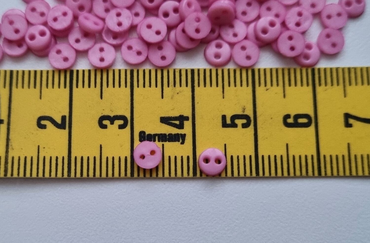 30 st rosa knappar / dockknappar miniatyrer (4 mm)