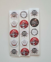 100 st stickers, Jul stickers med 5 olika motiv (variant 1)