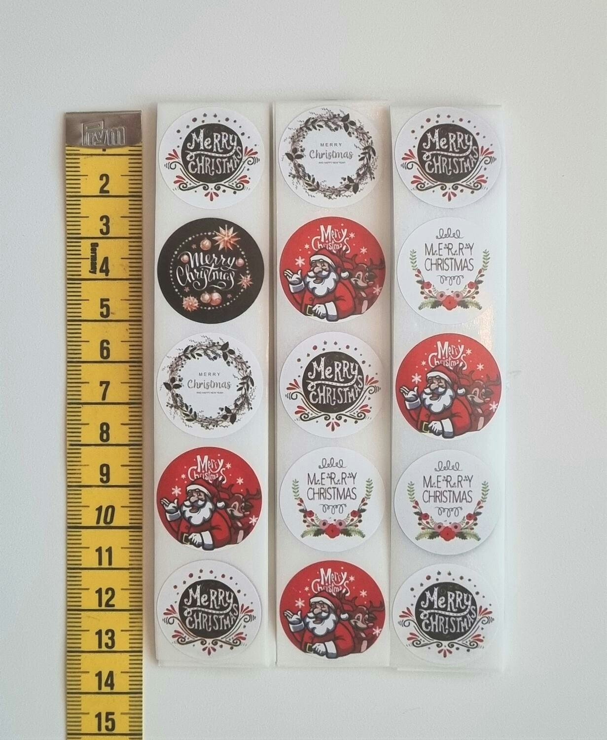 100 st stickers, Jul stickers med 5 olika motiv (variant 1)