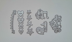Scrapbooking, 6 st dies, cutting dies (blandade)