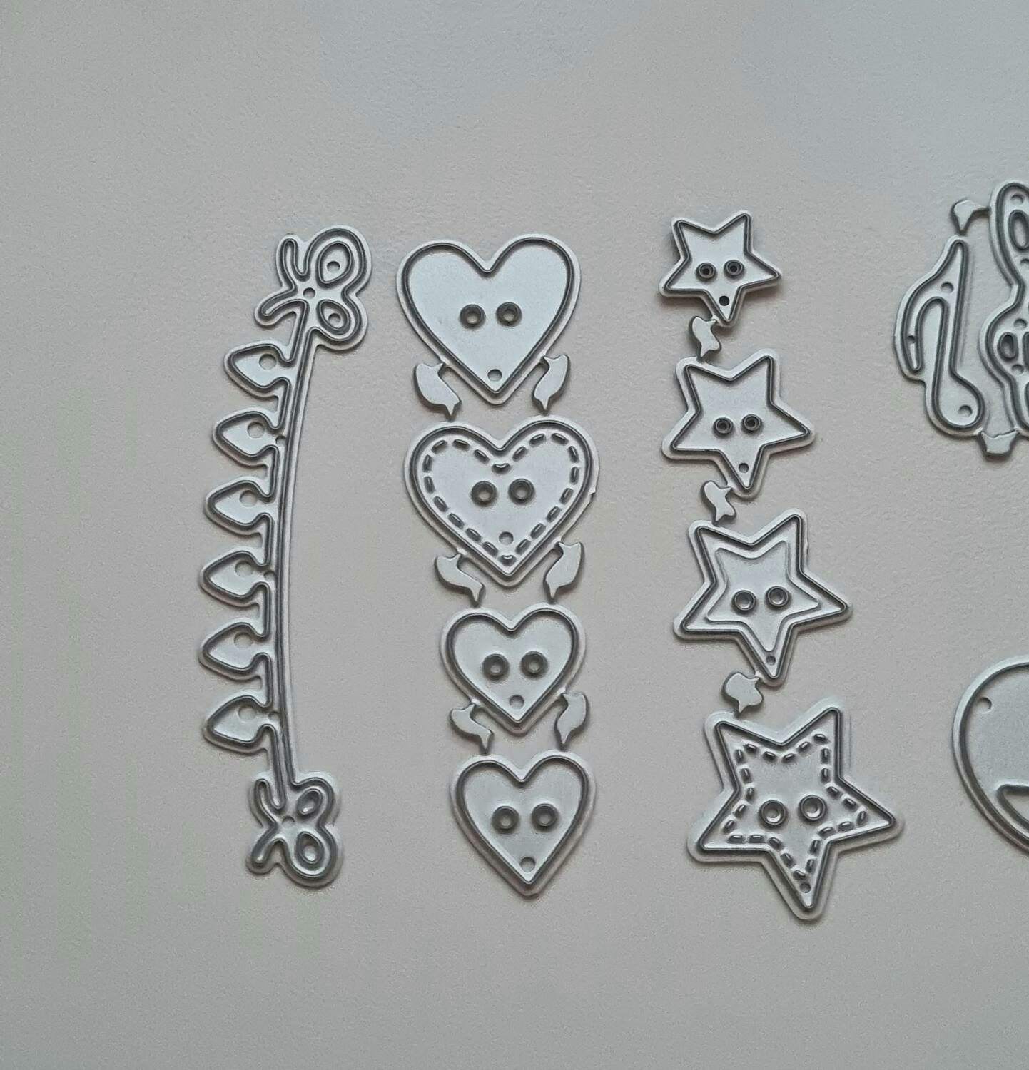 Scrapbooking, 6 st dies, cutting dies (blandade)
