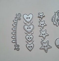 Scrapbooking, 6 st dies, cutting dies (blandade)