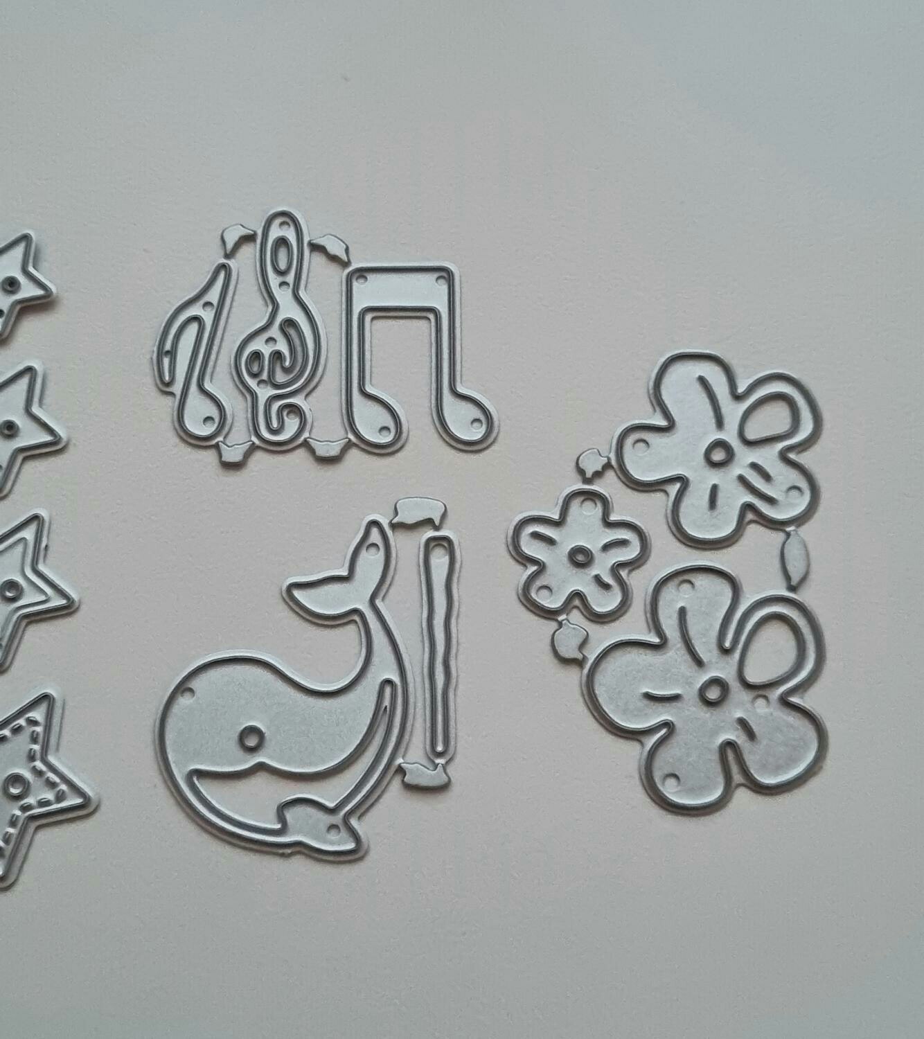 Scrapbooking, 6 st dies, cutting dies (blandade)