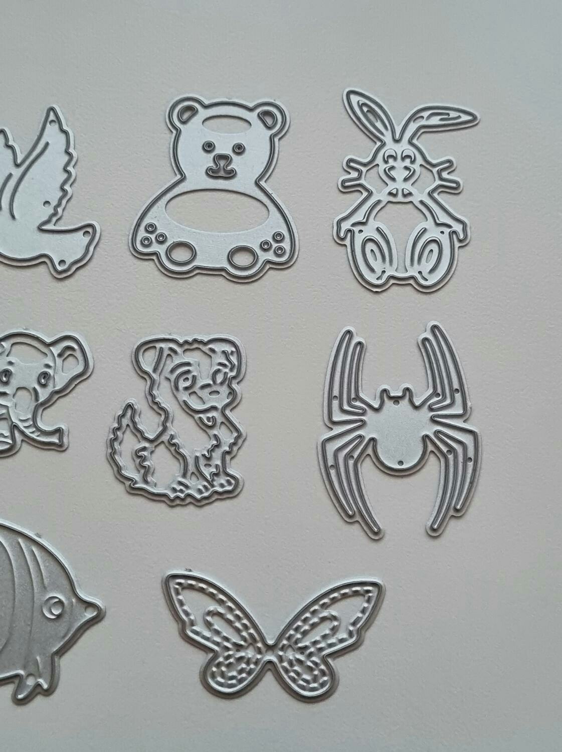 Scrapbooking, 7 st dies, cutting dies (djur)