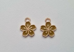 2 st mörkgula blommor, berlocker charms