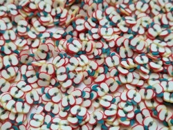 1000 st små frukter (Äpple) av mjuk lera, polymerlera för scrapbooking