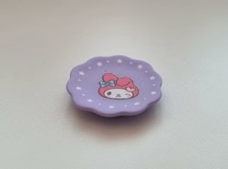 1 st fat / tallrik. Miniatyr för dockskåp, tittskåp (lila)