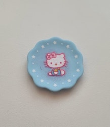 1 st fat / tallrik. Miniatyr för dockskåp, tittskåp (ljusblå)