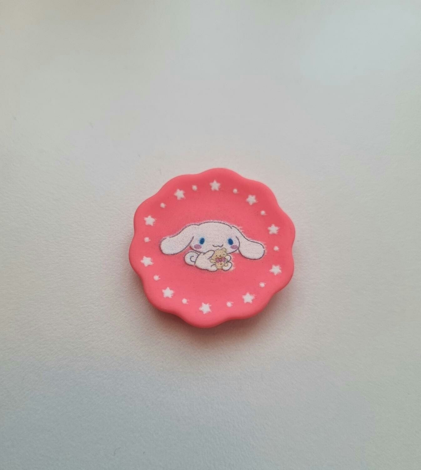 1 st fat / tallrik. Miniatyr för dockskåp, tittskåp (rosa)