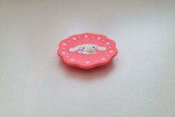 1 st fat / tallrik. Miniatyr för dockskåp, tittskåp (rosa)