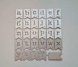 Scrapbooking, dies, cutting dies (engelska alfabetet)