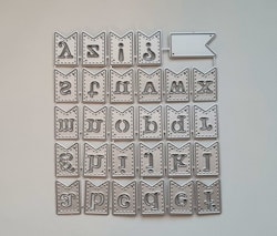 Scrapbooking, dies, cutting dies (engelska alfabetet)