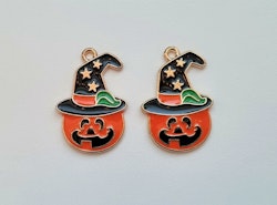 2 st Pumpor Berlocker / charms för Halloween (variant 1)