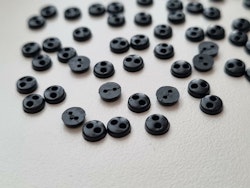 30 st svarta knappar / dockknappar miniatyrer (5 mm)