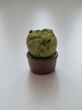 Handmålad planta / växt i kruka, miniatyr (2,2 cm hög)