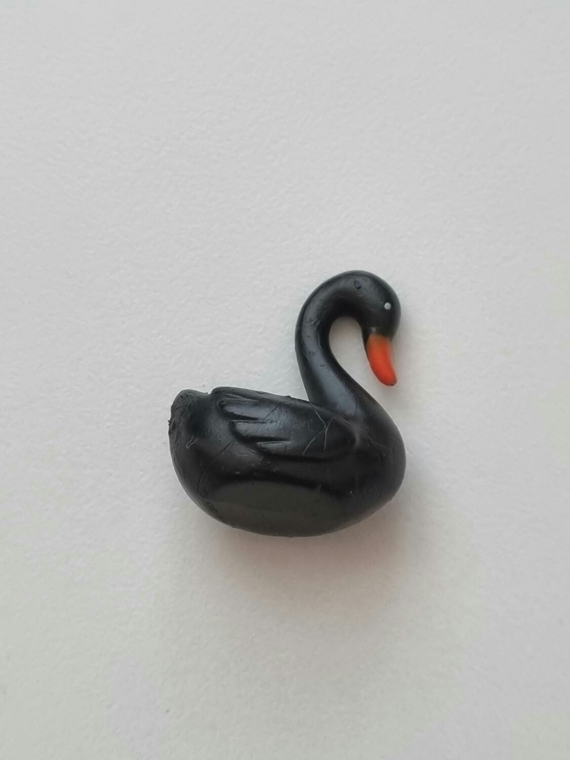 Handmålad svan, miniatyr, miniatyrsvan, minisvan (2,2 cm hög - Svart)