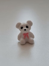 Nalle miniatyr, miniatyrnalle, mininalle (1,9 cm hög - Vit)