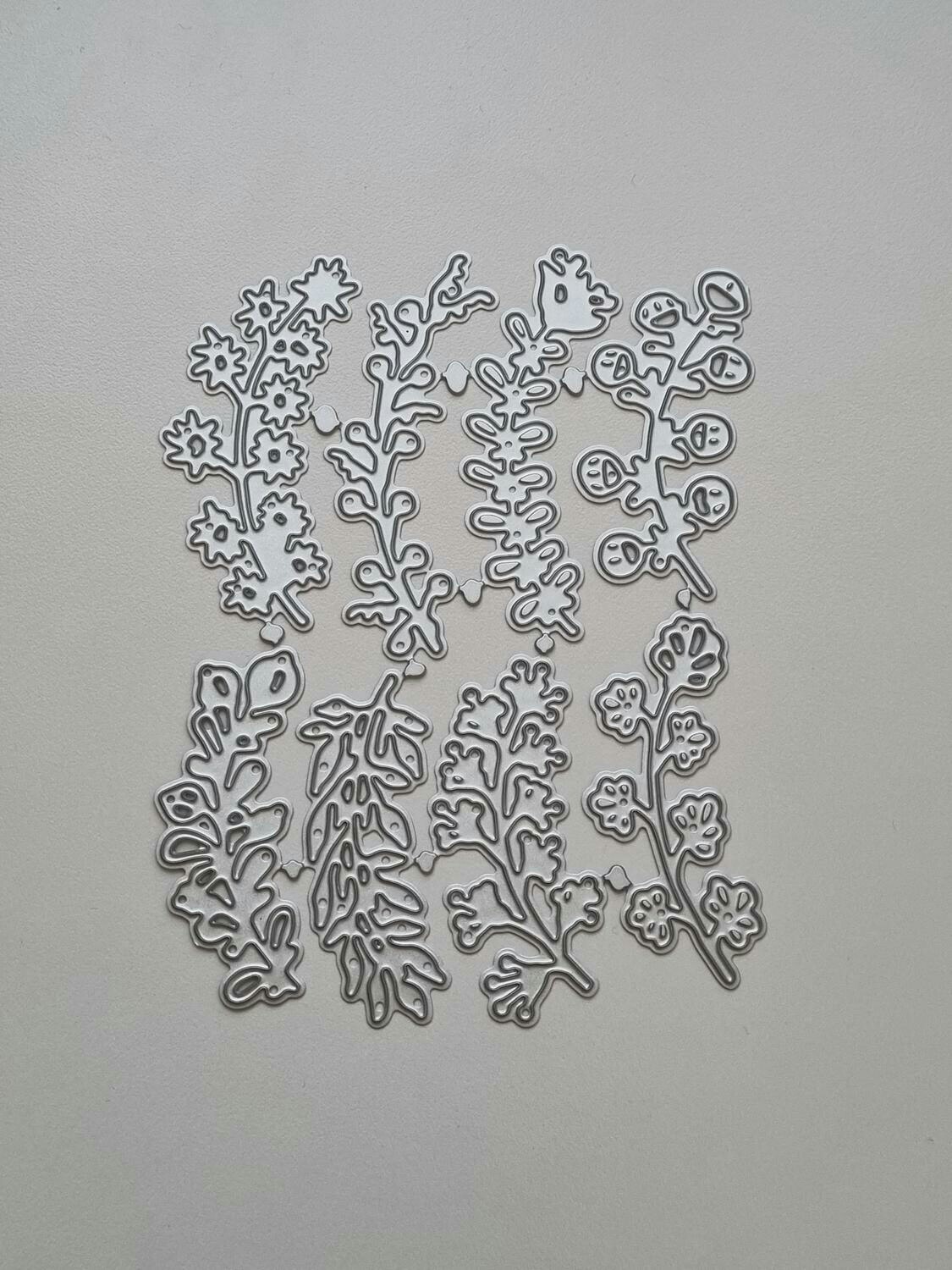 Scrapbooking, dies, cutting dies (löv, 8 st)