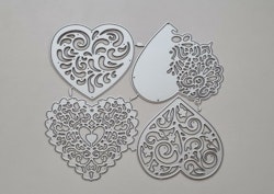 Scrapbooking, dies, cutting dies (hjärtan, 4 st)