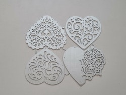 Scrapbooking, dies, cutting dies (hjärtan, 4 st)