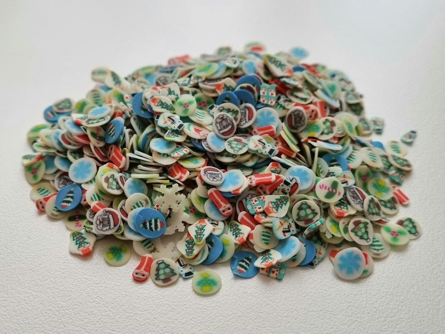 1000 st små skivor av mjuk lera, polymerlera för scrapbooking (jultema)