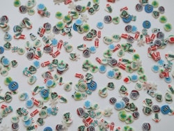 1000 st små skivor av mjuk lera, polymerlera för scrapbooking (jultema)