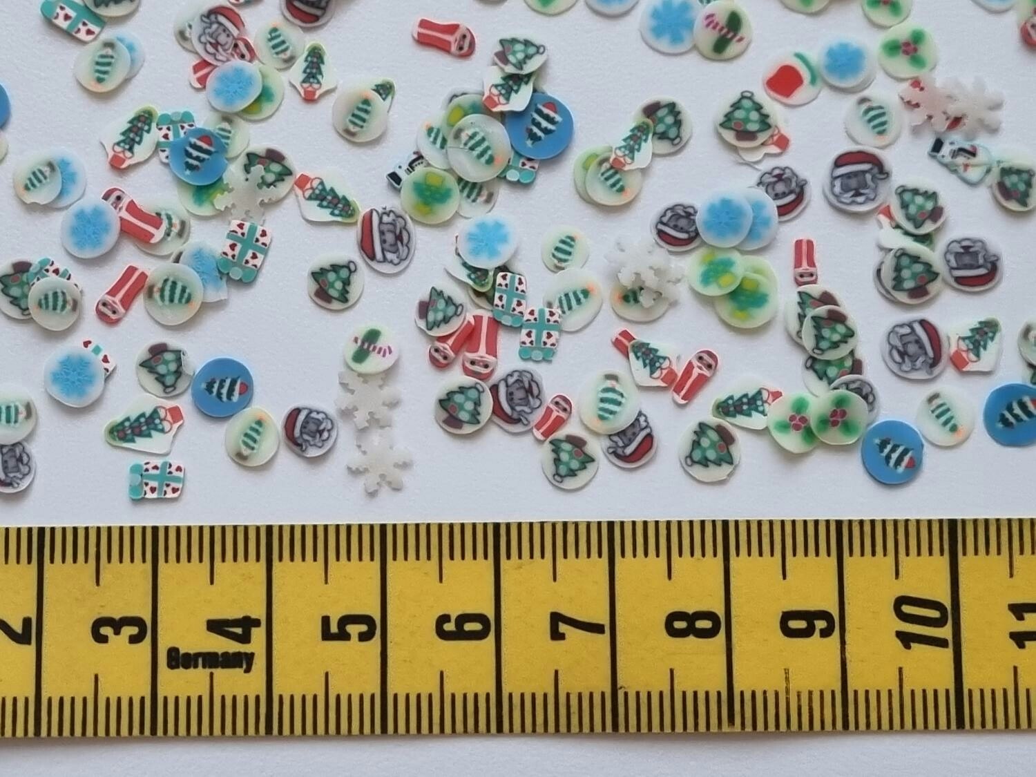 1000 st små skivor av mjuk lera, polymerlera för scrapbooking (jultema)
