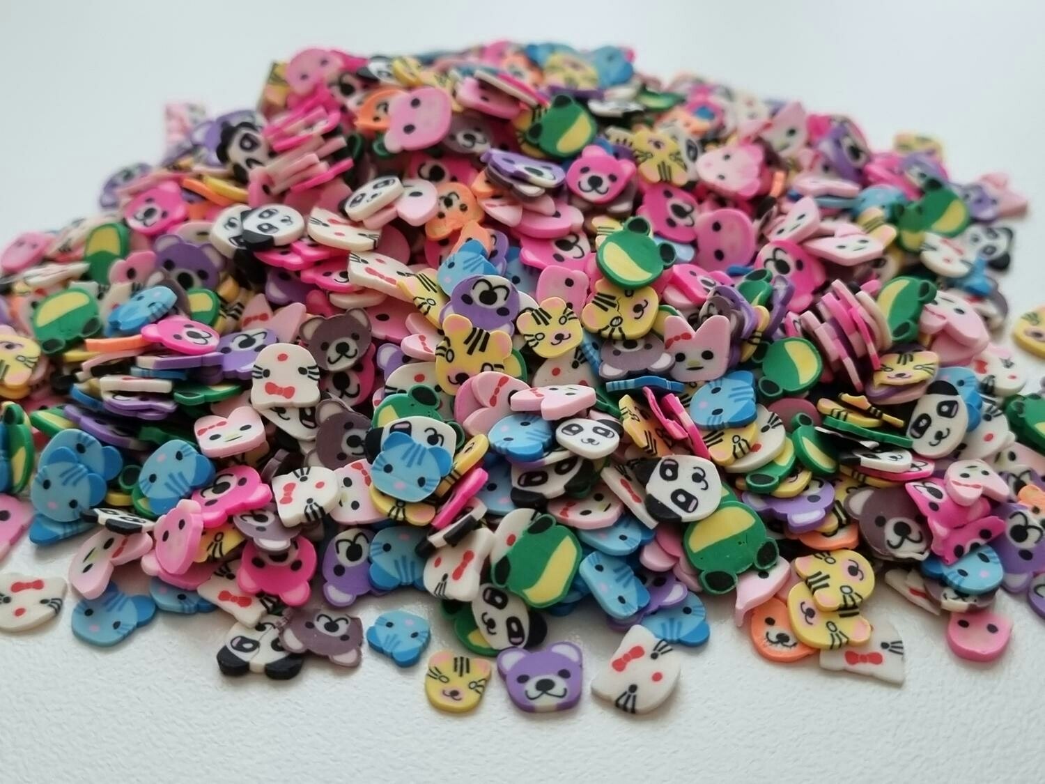 1000 st små djur av mjuk lera, polymerlera för scrapbooking