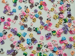 1000 st små djur av mjuk lera, polymerlera för scrapbooking