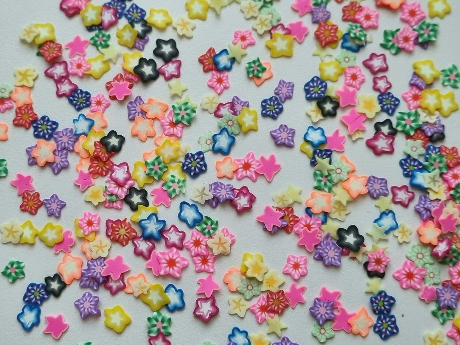 1000 st små stjärnor av mjuk lera, polymerlera för scrapbooking