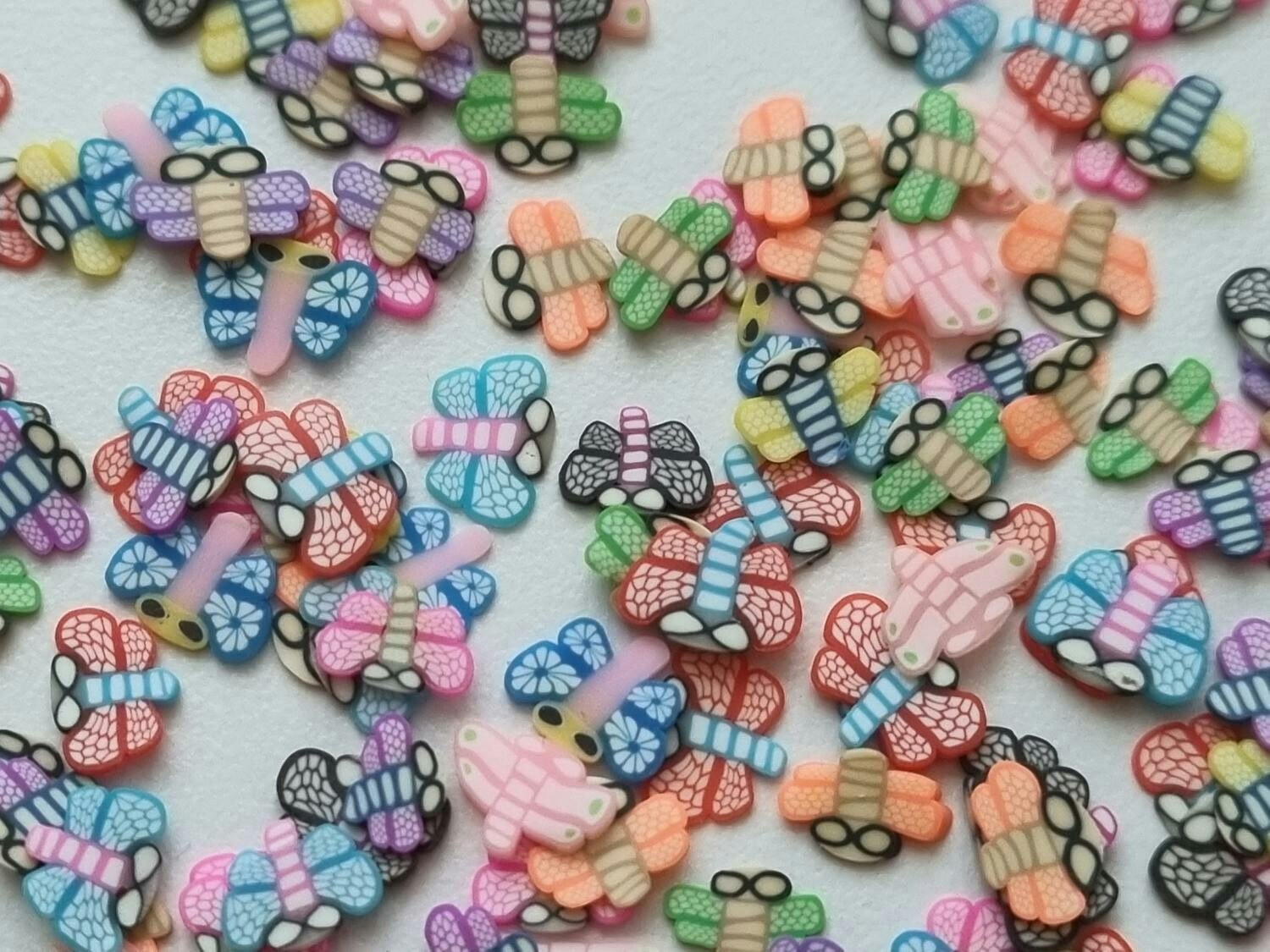 1000 st små trollsländor av mjuk lera, polymerlera för scrapbooking