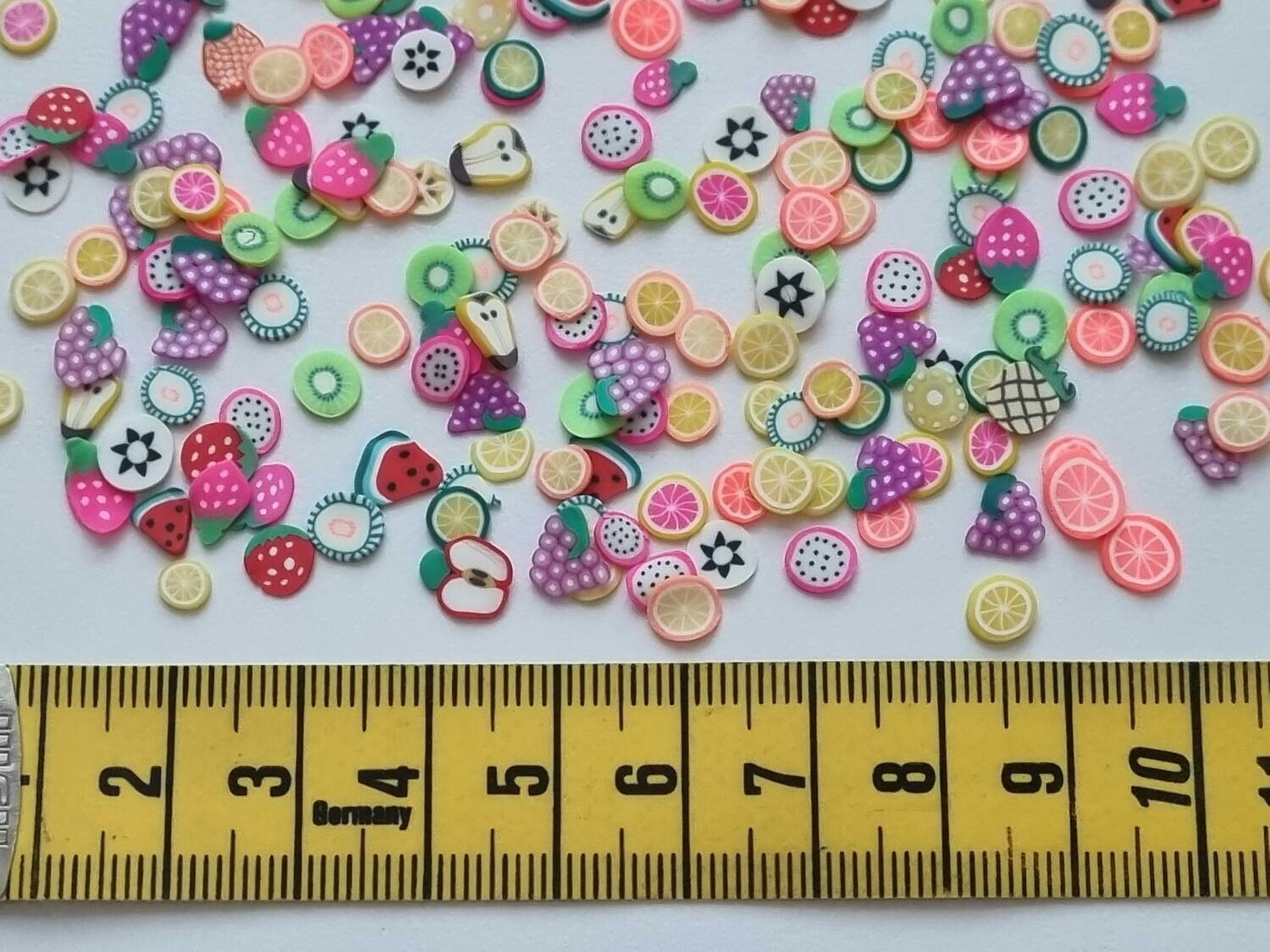 1000 st små frukter av mjuk lera, polymerlera för scrapbooking
