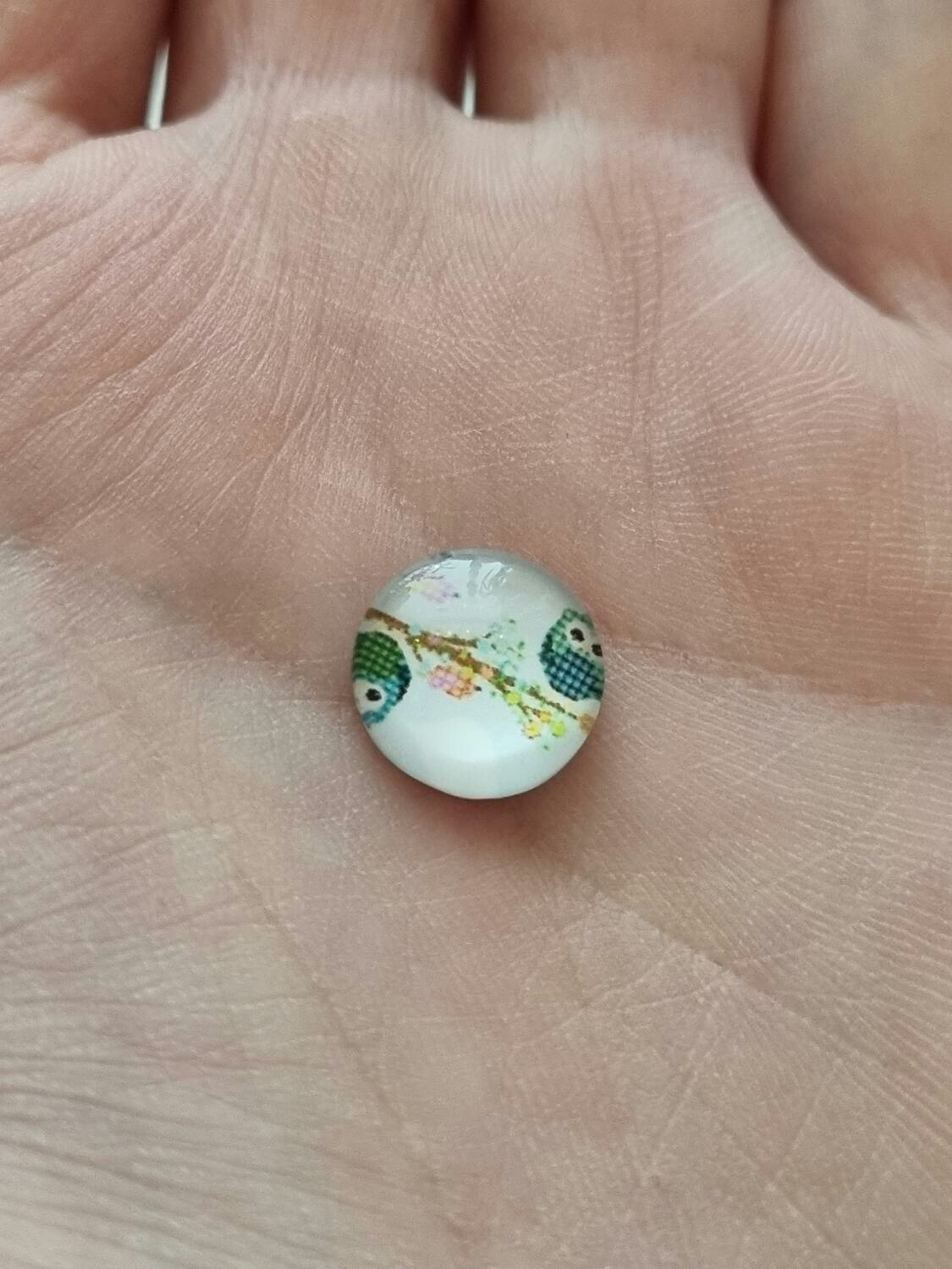 Flatbacks / cabochon i glas Ugglor. Flatbacks uggla (10 st)